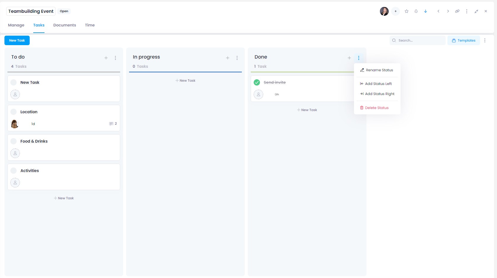 Kanban Board in InLoox Web App