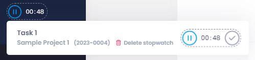 Stopwatch in InLoox Web App: start, pause, delete or book time on project
