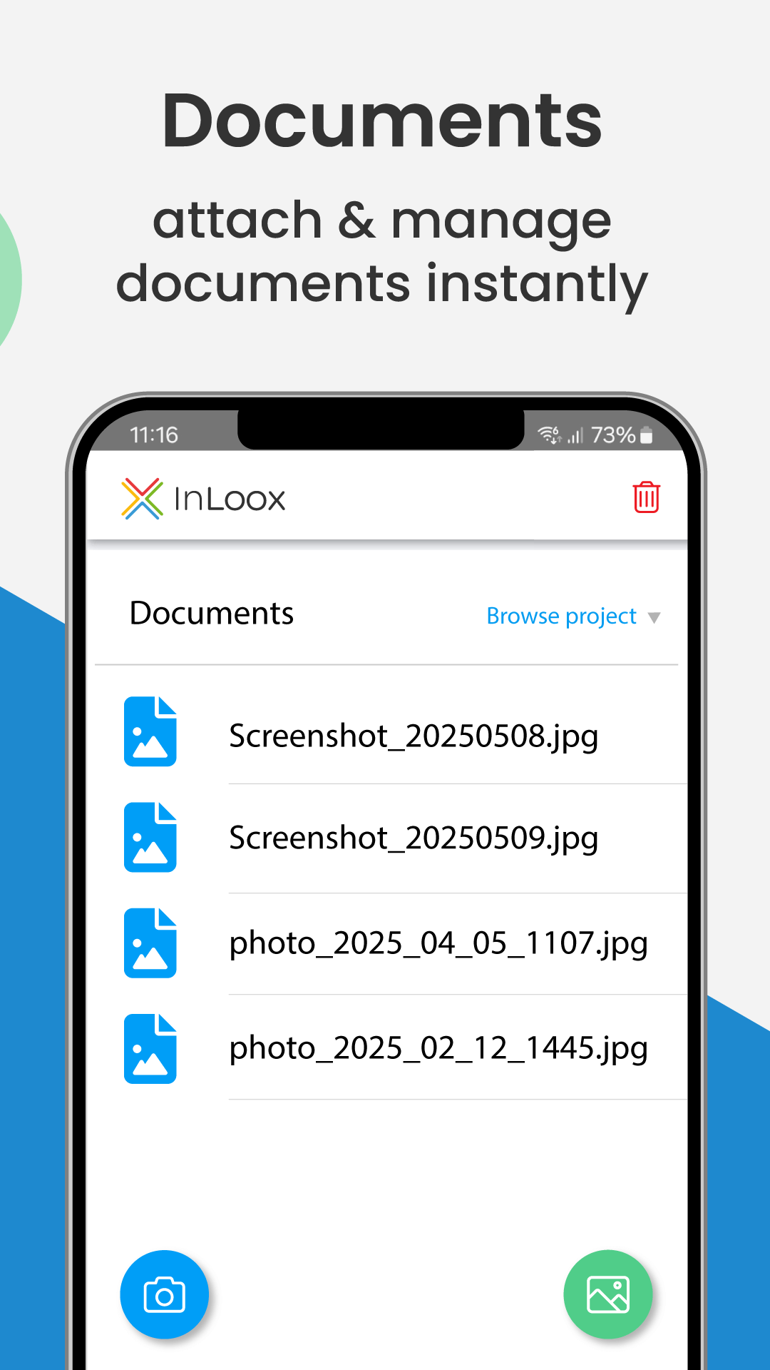 InLoox Mobile App - Attach documents to tasks