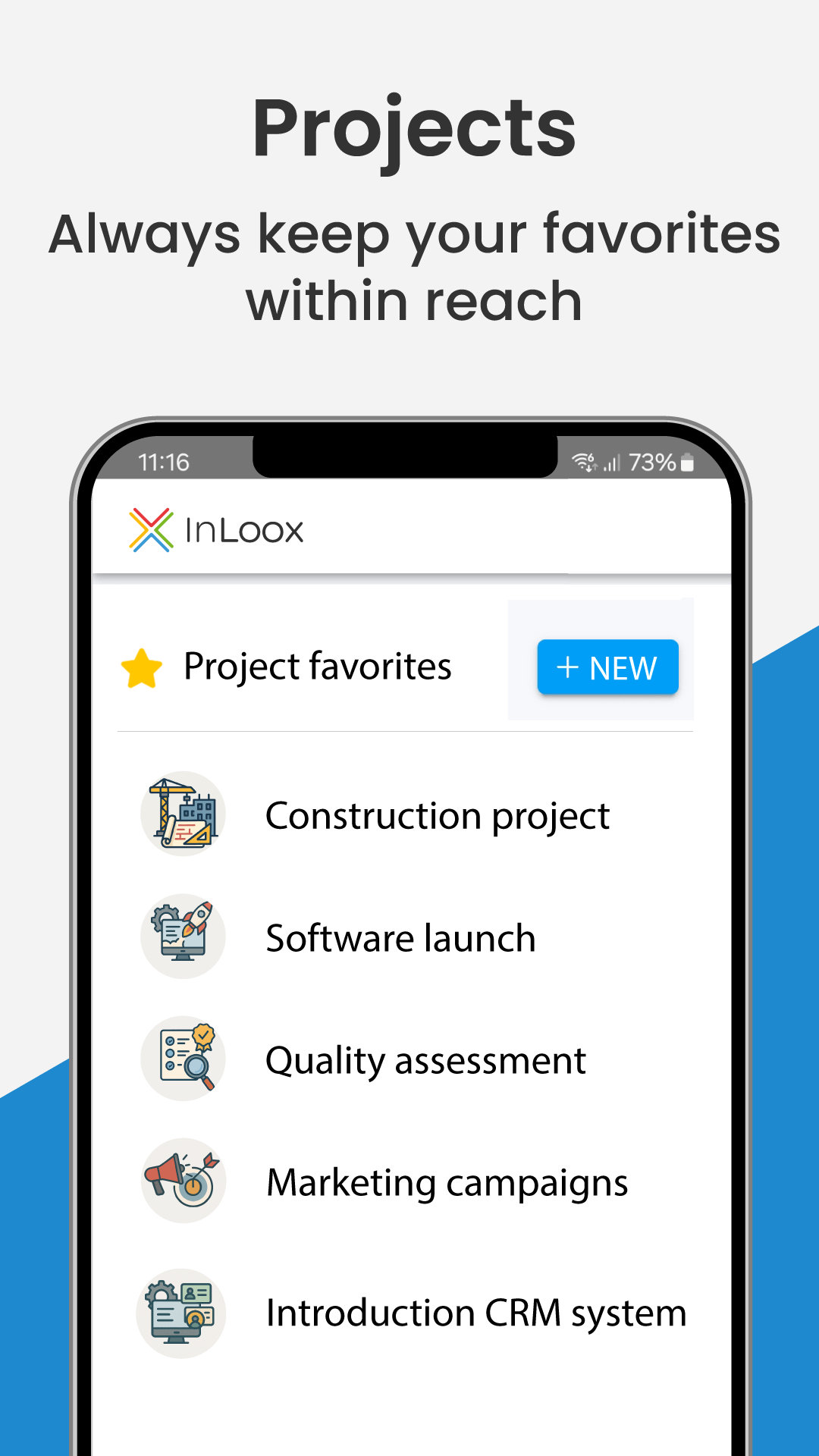 InLoox Mobile Apps - Project favorites