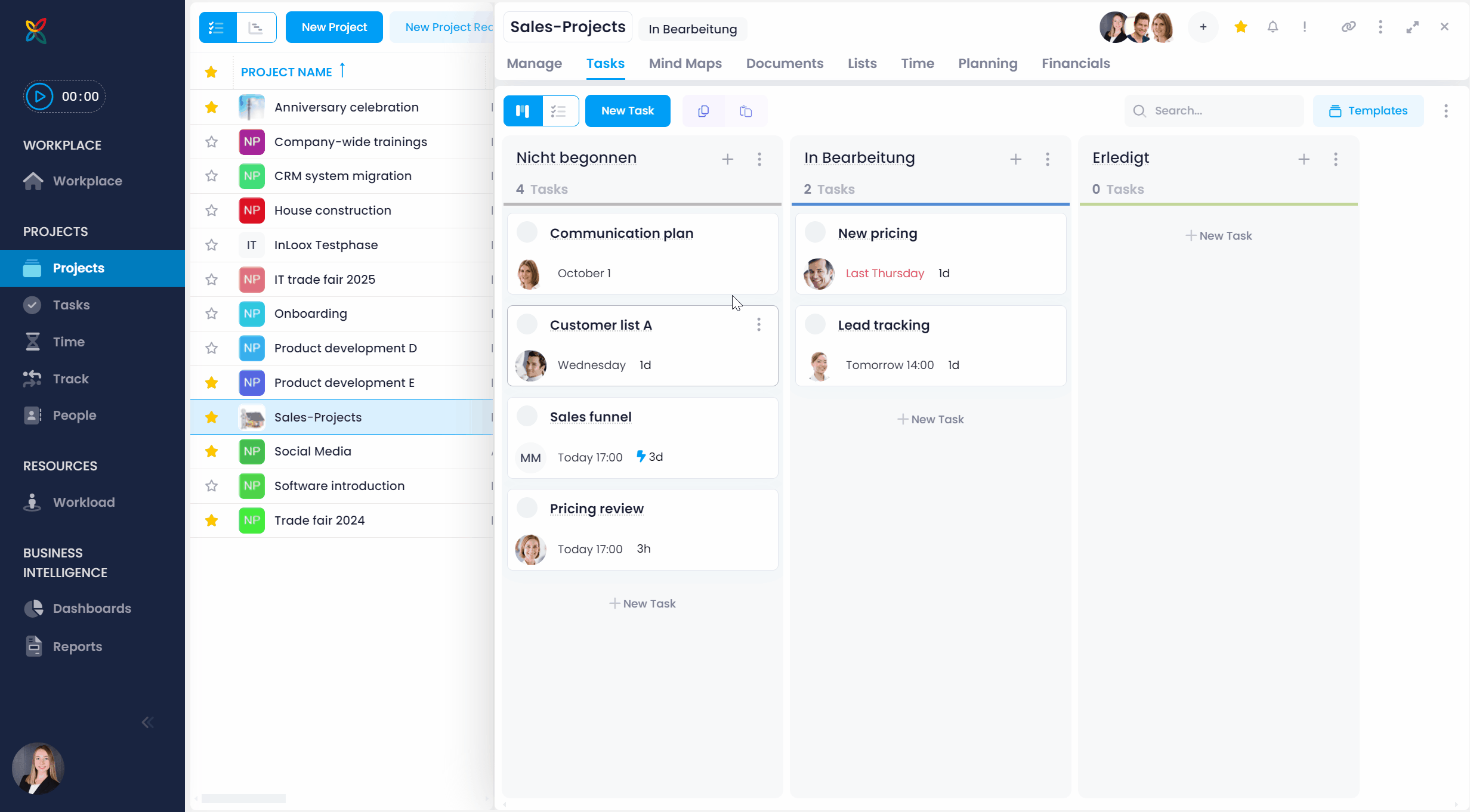 Copy and paste tasks in InLoox