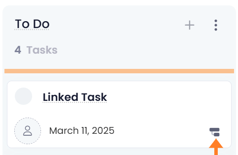 Linked task in project planning
