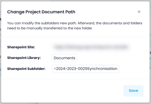 Change Project Document Path using SharePoint Online
