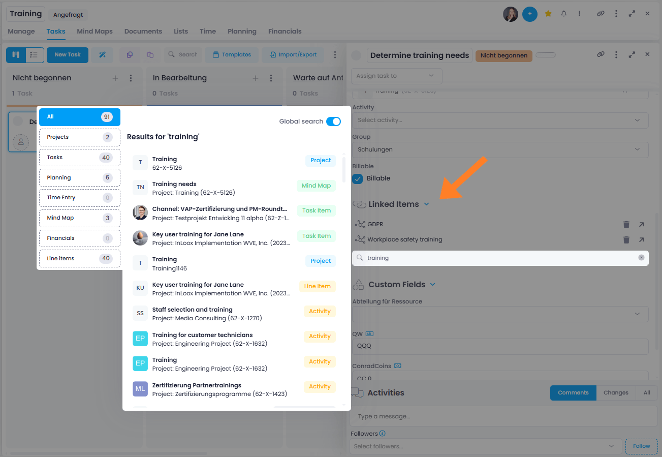 Linked Items: Connect diverse elements with each other
