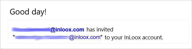 Notification about account invitation
