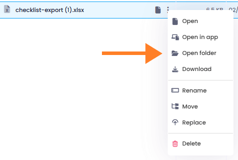 Documents: Open folder