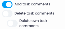 New permissions: Add & Delete (own) task comments