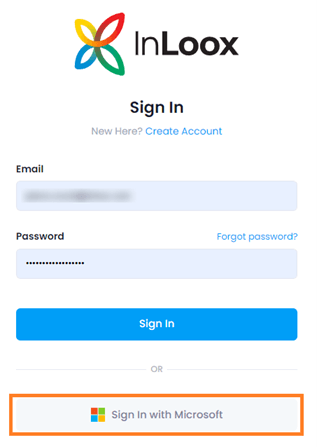 Login in InLoox using Microsoft Account
