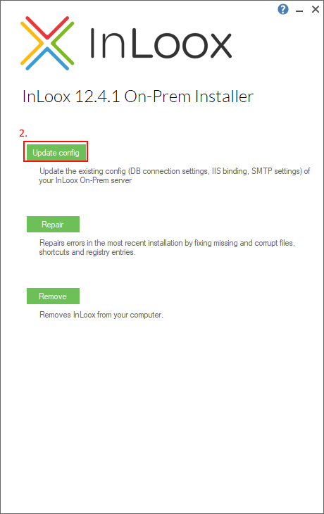 InLoox On-Prem Server Update configuration